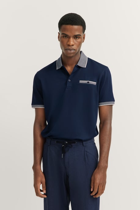 Bugatti Herren Polo met discrete contraststrepen - Image 1