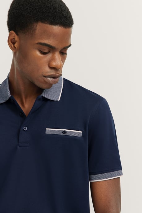 Bugatti Herren Polo met discrete contraststrepen - Image 4