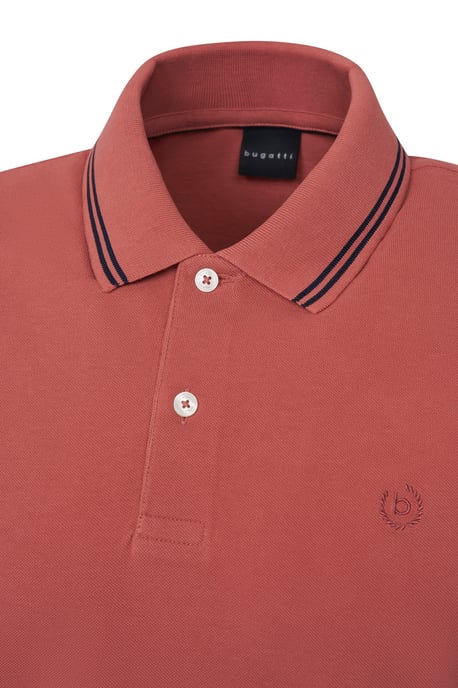 Bugatti Herren Polo met contrasterende strepen en borduursel op de borst - Image 5