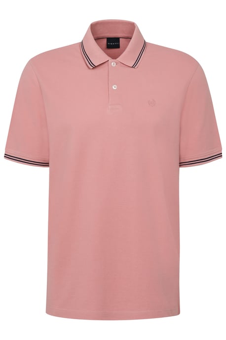 Bugatti Herren Polo met contrasterende strepen en borduursel op de borst - Image 3