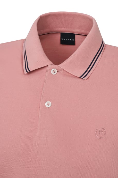 Bugatti Herren Polo met contrasterende strepen en borduursel op de borst - Image 5