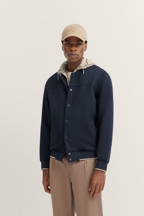 Bugatti Herren Sweatjack met sportieve collegekraag - Image 1