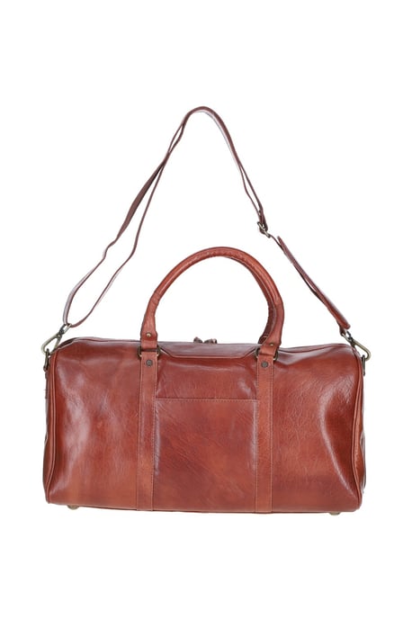 Vintage Real Leather Weekend Duffel Bag - Image 3