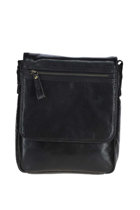 Sleek Real Leather Messenger Bag with Multiple Pockets - Image 1