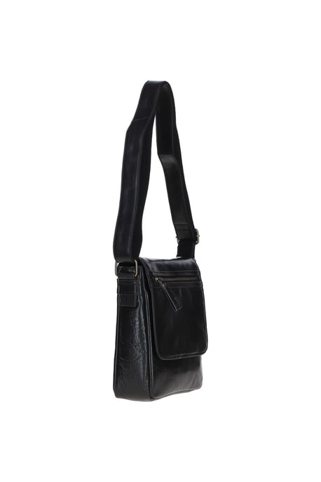Sleek Real Leather Messenger Bag with Multiple Pockets - Image 3