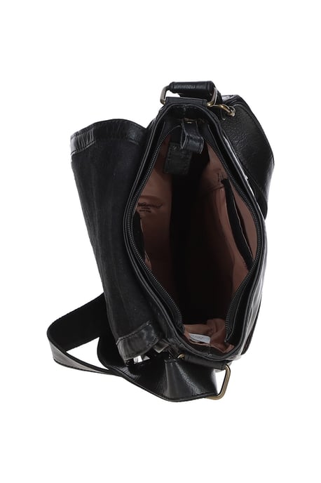 Sleek Real Leather Messenger Bag with Multiple Pockets - Image 5