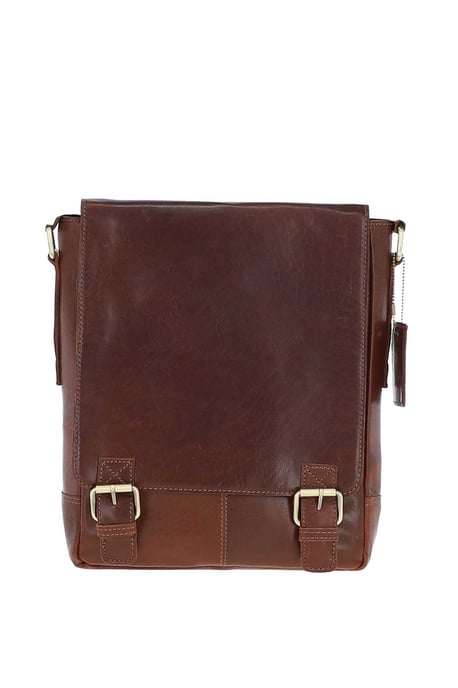 Classic A4 Leather Flap-Over Messenger Bag - Image 1