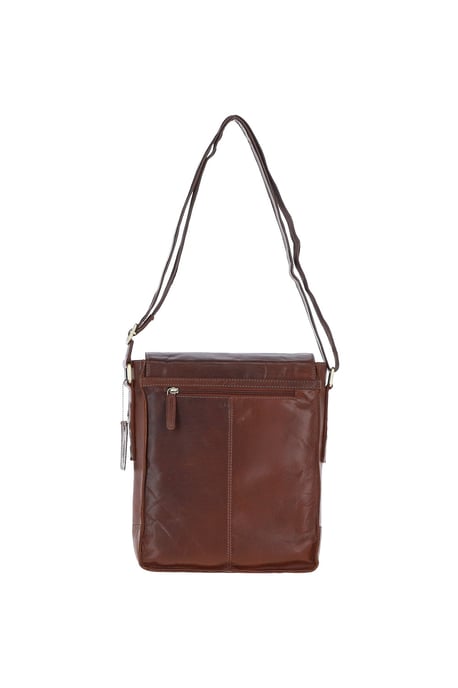 Classic A4 Leather Flap-Over Messenger Bag - Image 3
