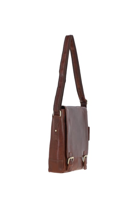 Classic A4 Leather Flap-Over Messenger Bag - Image 4