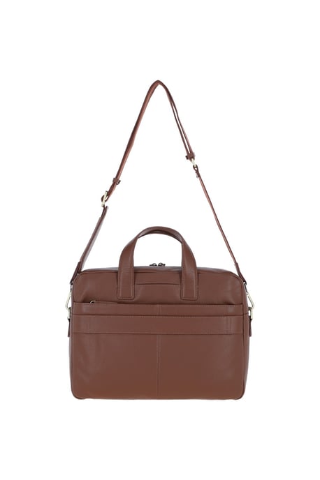 Real Leather Messenger Bag with Striped Front Detail - Image 4