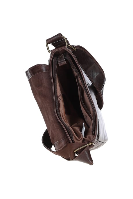 Sleek Real Leather Messenger Bag with Multiple Pockets - Image 5