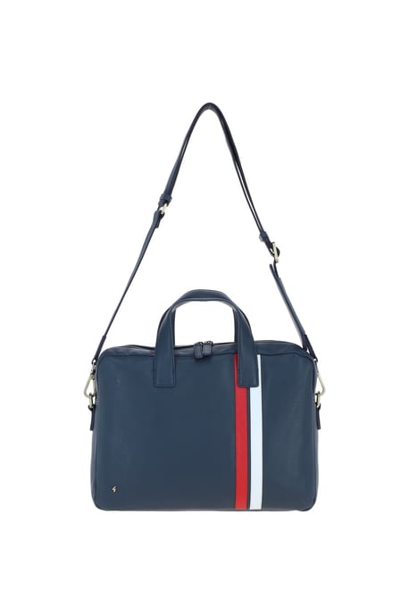 Real Leather Messenger Bag with Striped Front Detail - Image 2