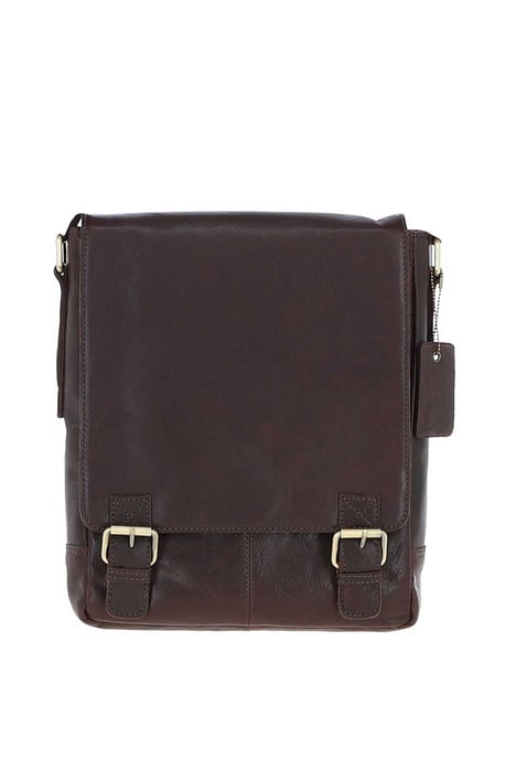Classic A4 Leather Flap-Over Messenger Bag - Image 1