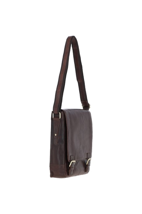 Classic A4 Leather Flap-Over Messenger Bag - Image 4