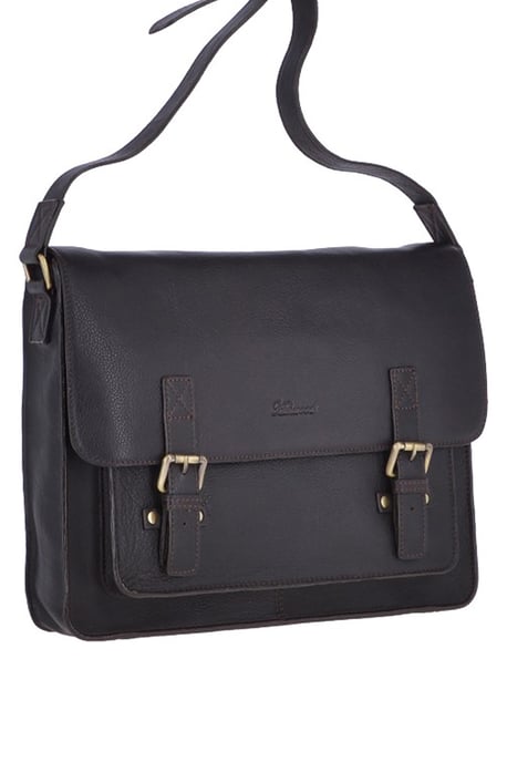 'Riccardo' Carry All Real Leather Messenger Bag - Image 3
