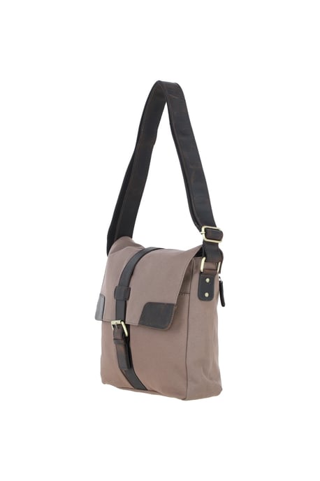 Genuine Leather X Canvas Unisex Crossbody Bag - Image 3