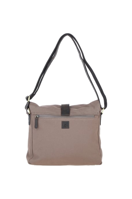 Genuine Leather X Canvas Unisex Crossbody Bag - Image 5