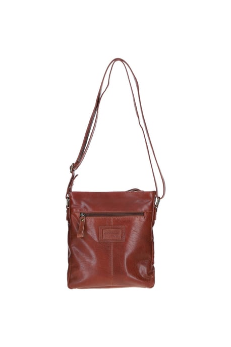 Compact Real Leather Messenger Bag with Front Buckle Pocket - Image 4