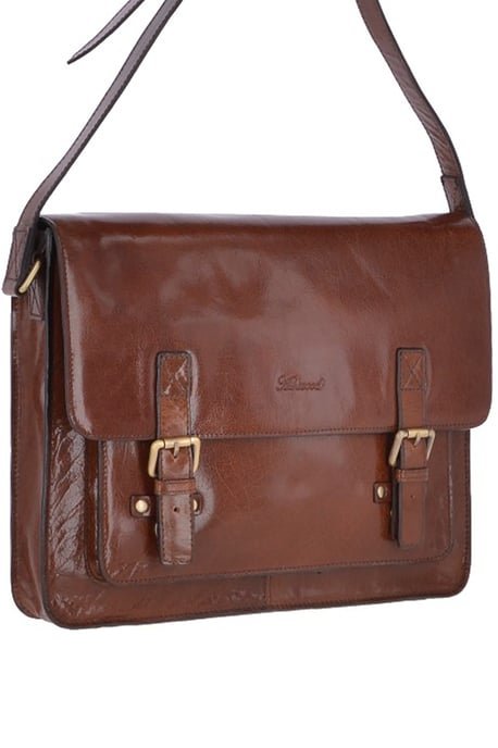 'Riccardo' Carry All Real Leather Messenger Bag - Image 3