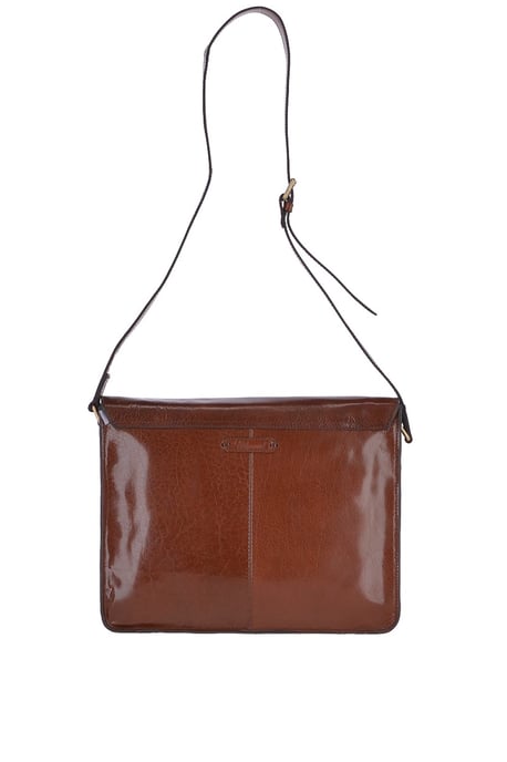 'Riccardo' Carry All Real Leather Messenger Bag - Image 4