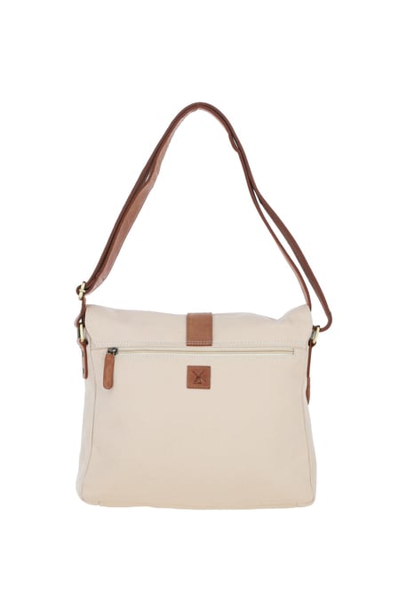 Genuine Leather X Canvas Unisex Crossbody Bag - Image 5