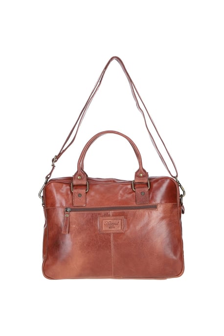 Executive Leather Laptop Bag with Buckle Pockets - Image 3