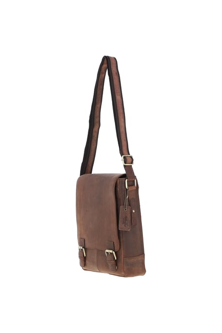 Classic A4 Leather Flap-Over Messenger Bag - Image 2