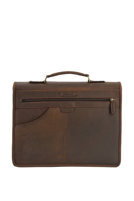 'Gareth' Triple Gusset Heavy Duty Real Leather Briefcase - Image 3