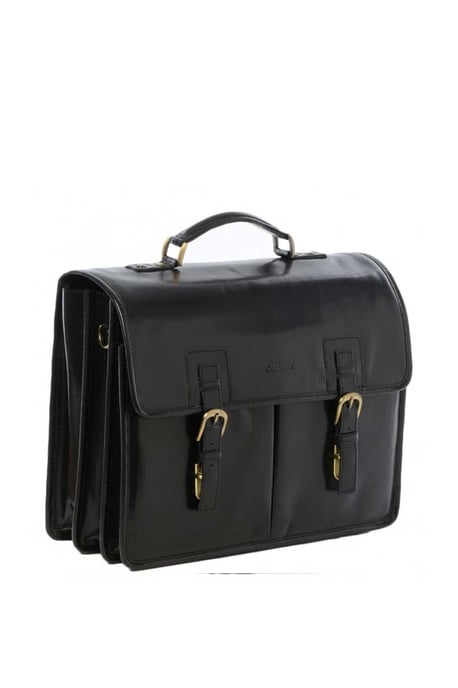 'Gareth' Triple Gusset Heavy Duty Real Leather Briefcase - Image 2