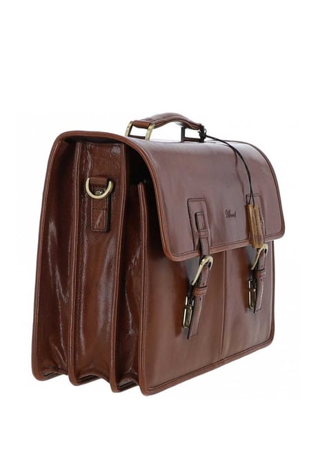 'Gareth' Triple Gusset Heavy Duty Real Leather Briefcase - Image 2