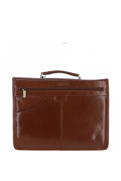 'Gareth' Triple Gusset Heavy Duty Real Leather Briefcase - Image 3