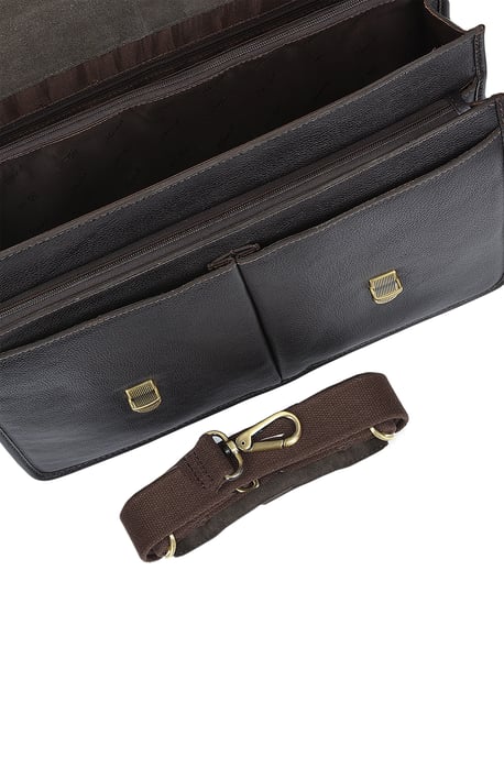 'Gareth' Triple Gusset Heavy Duty Real Leather Briefcase - Image 2