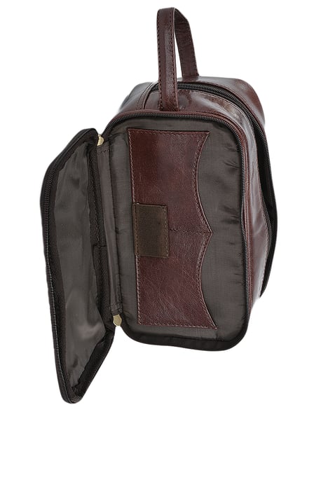 'Viaggio' Real Leather Toiletry Washbag - Image 3