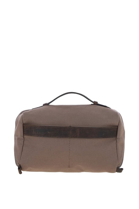 Real Leather X Canvas Washbag - Image 4