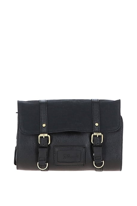 Real Leather & Canvas Hanging Toiletry Bag - Image 1