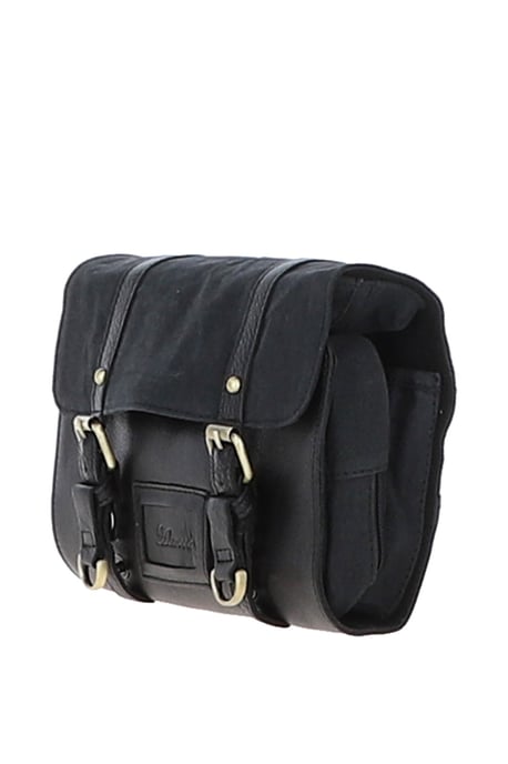 Real Leather & Canvas Hanging Toiletry Bag - Image 3