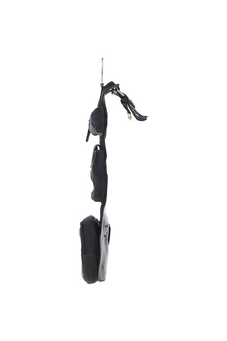 Real Leather & Canvas Hanging Toiletry Bag - Image 4