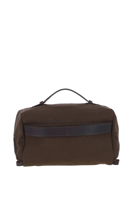 Real Leather X Canvas Washbag - Image 4