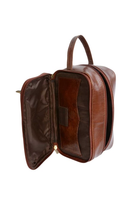 'Viaggio' Real Leather Toiletry Washbag - Image 2