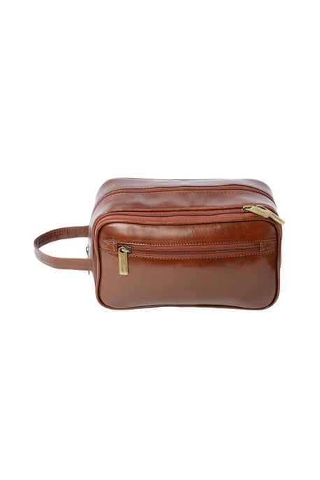 'Viaggio' Real Leather Toiletry Washbag - Image 3