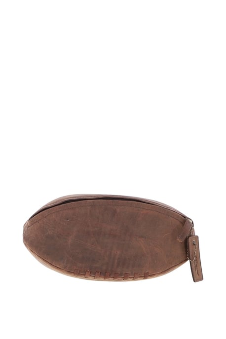 Leather Rugby Ball Washbag - Image 1