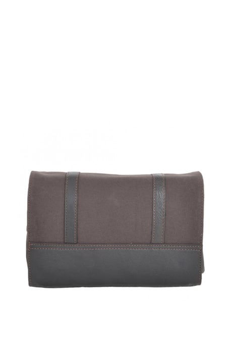 Real Leather & Canvas Hanging Toiletry Bag - Image 4