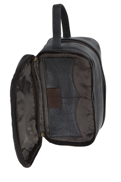 'Viaggio' Real Leather Toiletry Washbag - Image 3