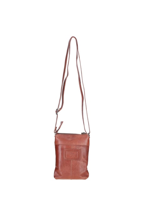 Compact Leather Phone Bag with Adjustable Strap and Brass Hardware - Image 4