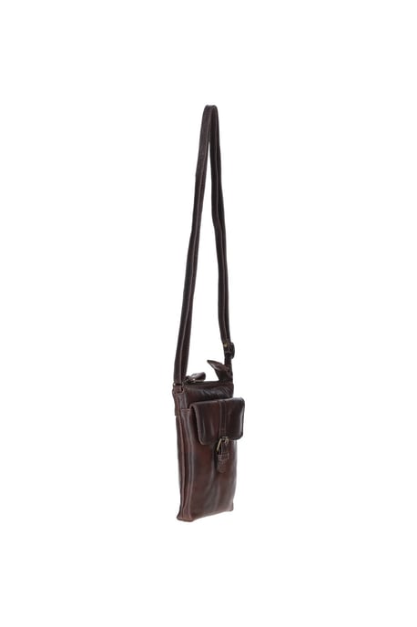 Compact Leather Phone Bag with Adjustable Strap and Brass Hardware - Image 3