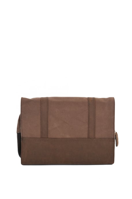 Real Leather & Canvas Hanging Toiletry Bag - Image 4