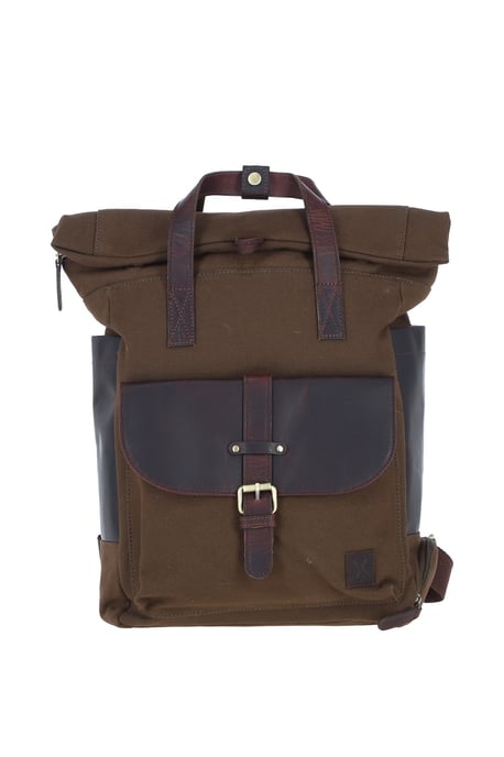 Real Leather X Canvas Backpack - Image 1