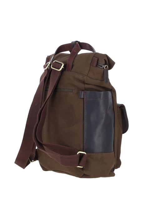 Real Leather X Canvas Backpack - Image 4