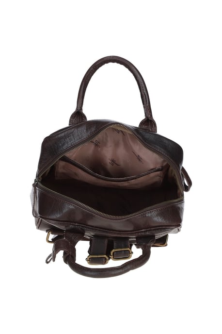 Compact Leather Backpack with Front Zip Pockets - Image 4