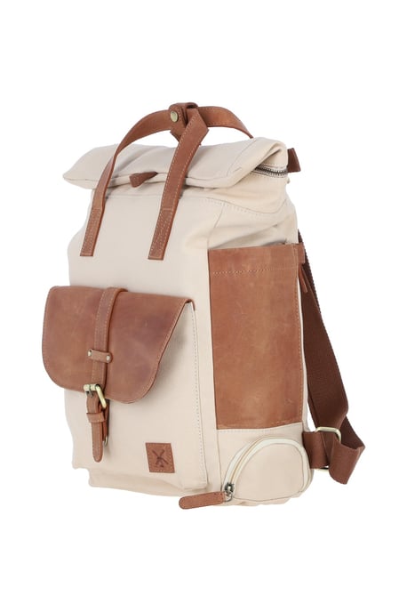 Real Leather X Canvas Backpack - Image 2